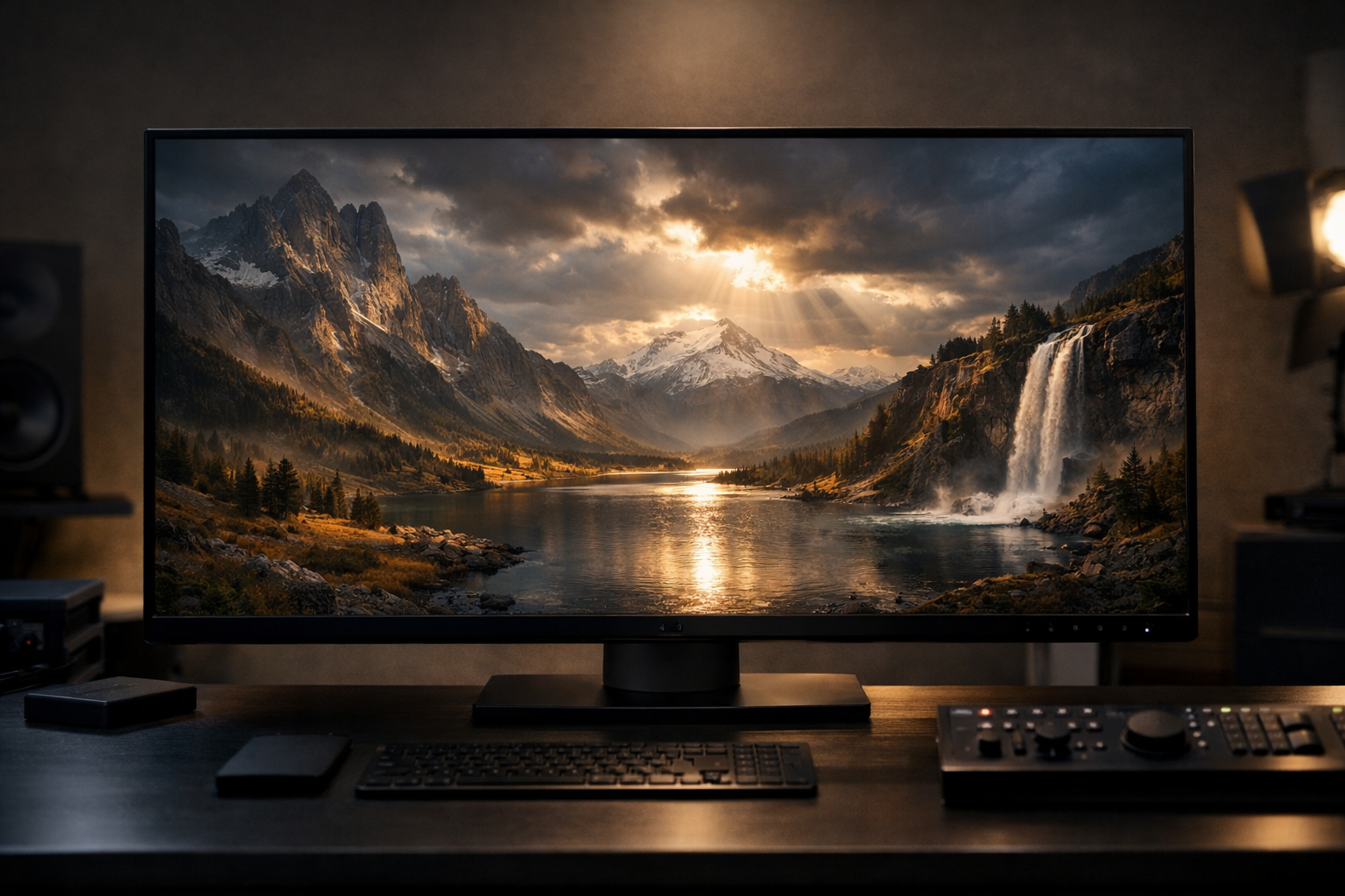 Quality mode polished final output on a widescreen display